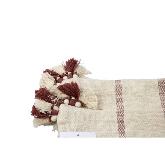 Throw Pillow Covers Maroon & White Stripes Hand-Woven Rectangular Waist - Picture 5 of 5